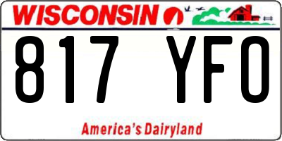 WI license plate 817YFO