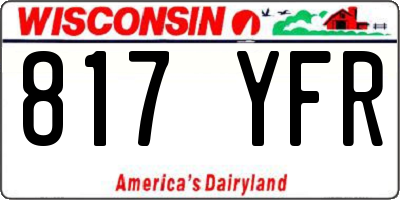 WI license plate 817YFR