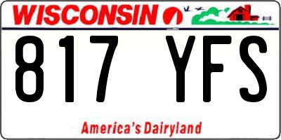 WI license plate 817YFS
