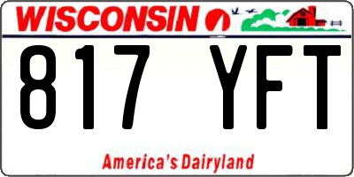 WI license plate 817YFT