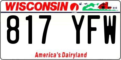 WI license plate 817YFW