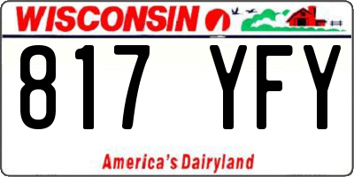 WI license plate 817YFY