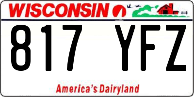 WI license plate 817YFZ