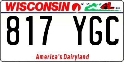 WI license plate 817YGC