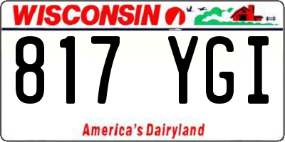 WI license plate 817YGI