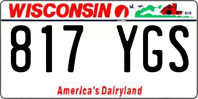 WI license plate 817YGS