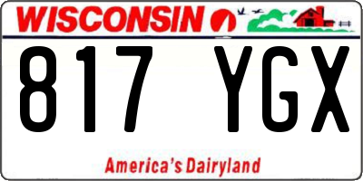 WI license plate 817YGX