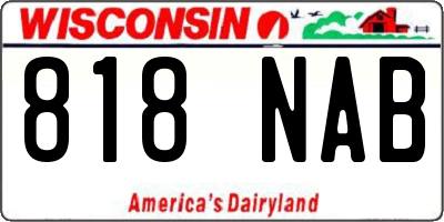 WI license plate 818NAB