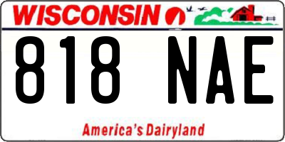 WI license plate 818NAE