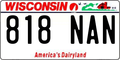 WI license plate 818NAN