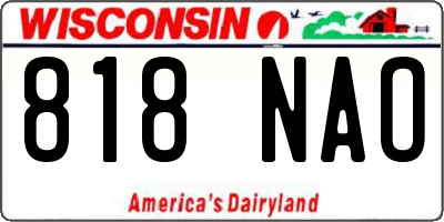 WI license plate 818NAO
