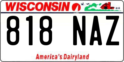 WI license plate 818NAZ