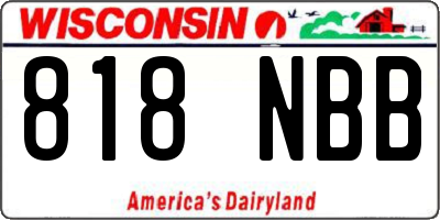 WI license plate 818NBB