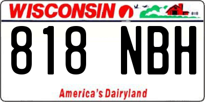 WI license plate 818NBH