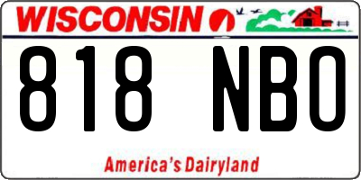 WI license plate 818NBO