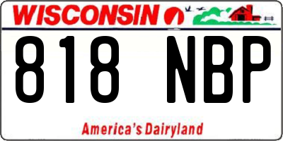 WI license plate 818NBP