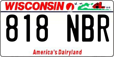WI license plate 818NBR