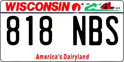 WI license plate 818NBS