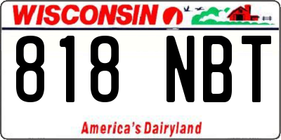 WI license plate 818NBT