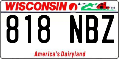 WI license plate 818NBZ