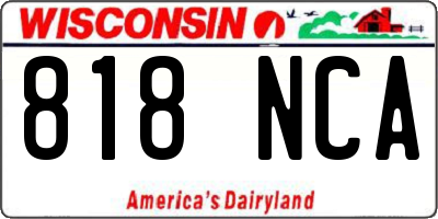 WI license plate 818NCA