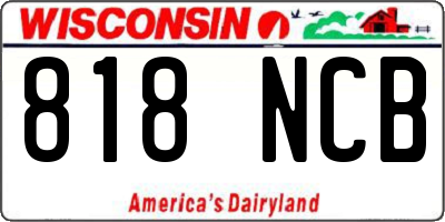 WI license plate 818NCB