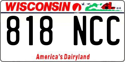 WI license plate 818NCC