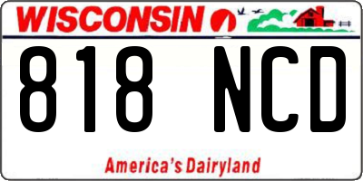 WI license plate 818NCD