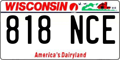 WI license plate 818NCE