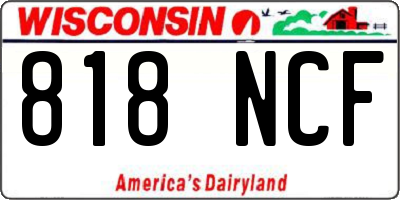 WI license plate 818NCF