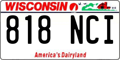 WI license plate 818NCI