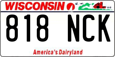 WI license plate 818NCK