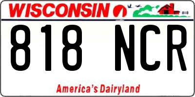 WI license plate 818NCR