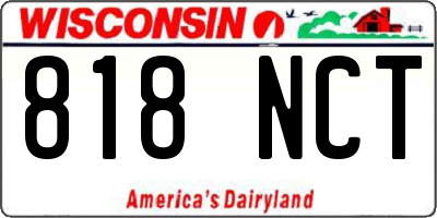 WI license plate 818NCT