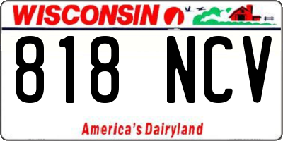 WI license plate 818NCV