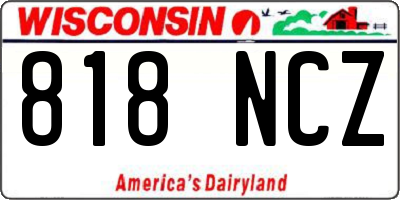 WI license plate 818NCZ