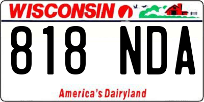 WI license plate 818NDA