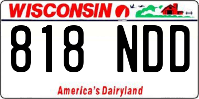 WI license plate 818NDD