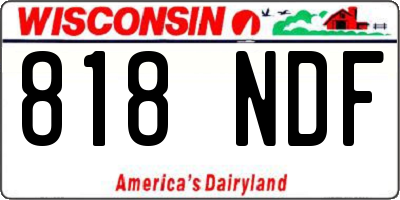 WI license plate 818NDF