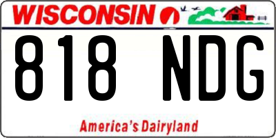 WI license plate 818NDG