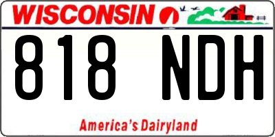 WI license plate 818NDH