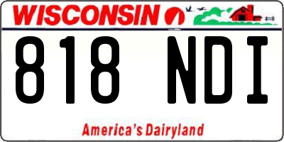 WI license plate 818NDI