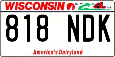 WI license plate 818NDK