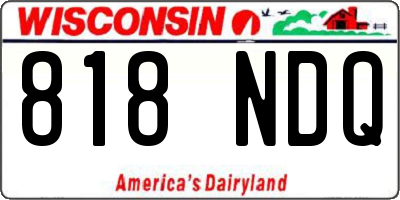 WI license plate 818NDQ