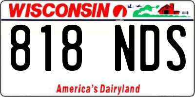 WI license plate 818NDS