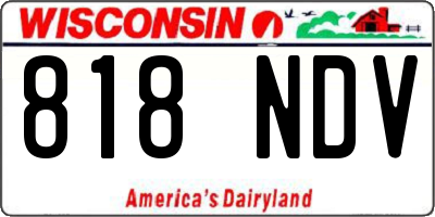 WI license plate 818NDV