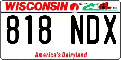 WI license plate 818NDX