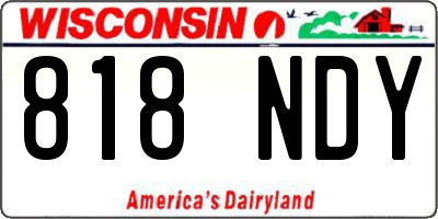 WI license plate 818NDY