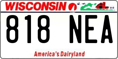 WI license plate 818NEA