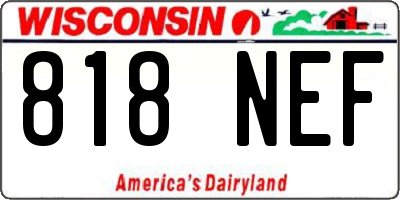 WI license plate 818NEF